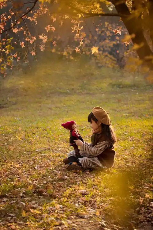 暖暖的秋_儿童_poco摄影,唯美,枫叶,秋天,色彩,女神