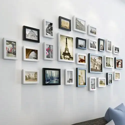 相框挂墙组合欧式5寸7寸10寸简约画框组合儿童照片墙摆台创意客厅