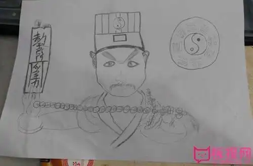 简单的人物简笔画头像僵尸道士林正英简笔画画林正英
