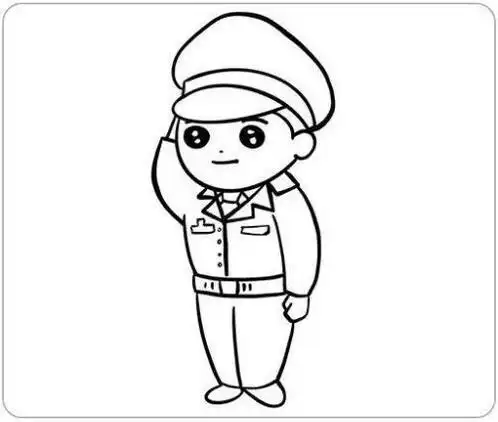 人民警察简笔画教程图片