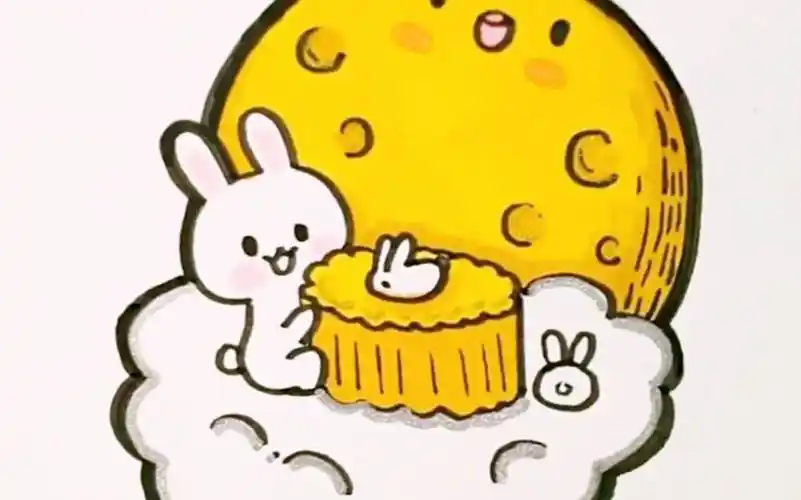 月亮简笔画 月亮简笔画图片彩色 - 水彩迷