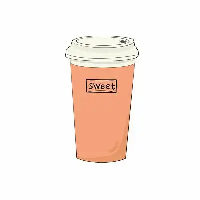 奶茶杯子卡通暖色温暖奶茶杯甜扁平奶茶杯元素