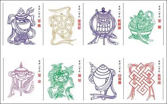 西藏吉祥八宝图图片