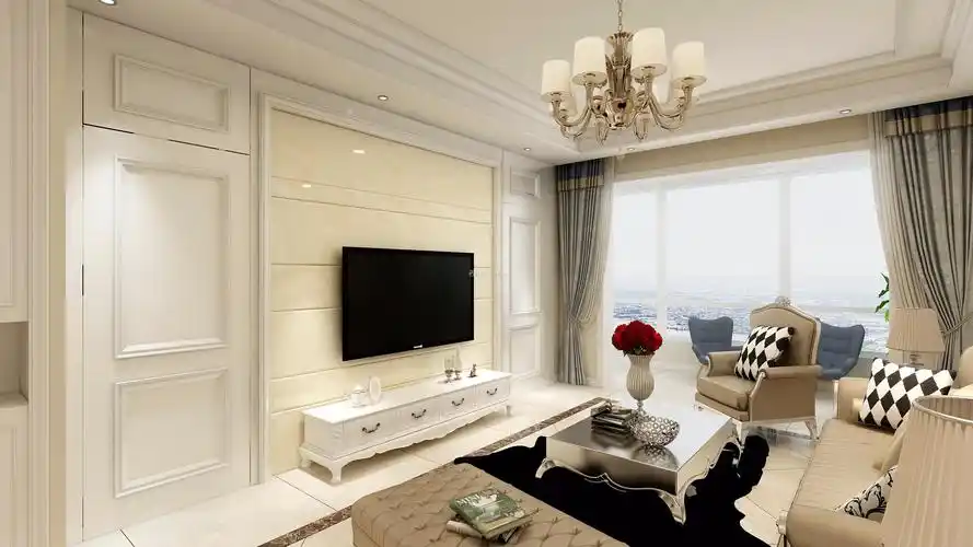 2022现代风格127平客厅电视墙装修设计图片欣赏_装信通网效果图
