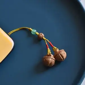 200人付款天猫桃篮桃核雕刻桃筐纯手工文玩核雕单颗精品挂件红绳手链