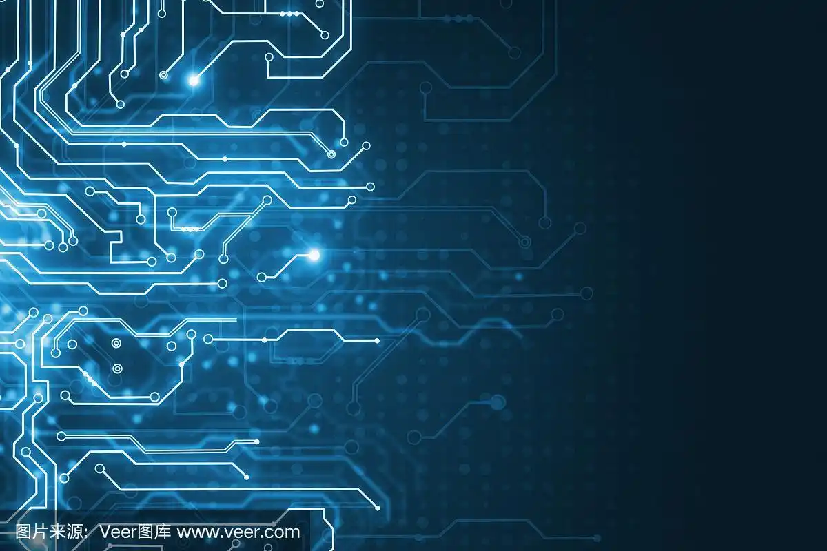 发光的蓝色电路壁纸