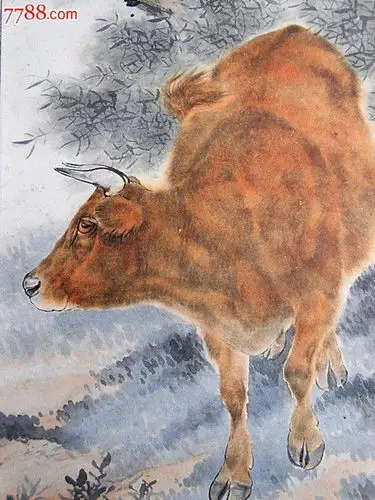 《牛》(刘奎龄作品.出版社有限复制)-年画/宣传画-7788门票收藏