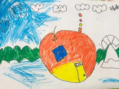 园幼儿绘画作品集(中二班) 写美篇童心绘童话  童年不同样       姓名