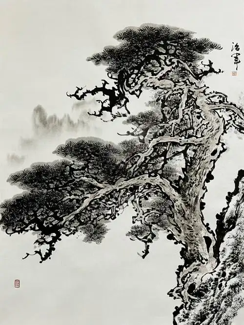 松风长吟 源远流长:著名画家童治军松画赏析_松树_山水画_先生