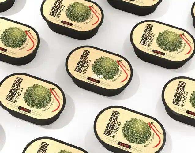 榴莲果肉包装盒,榴莲包装盒,水果通用包装,简约大气 #食品包装设计