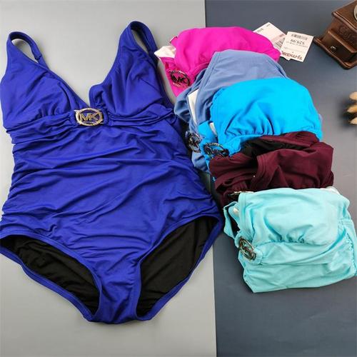 深v性感显瘦欧美外贸三角连体泳衣女多色遮肚无胸垫缩胸大胸显小