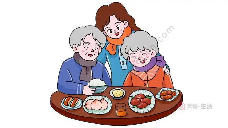 爸爸妈妈庆新年简笔画