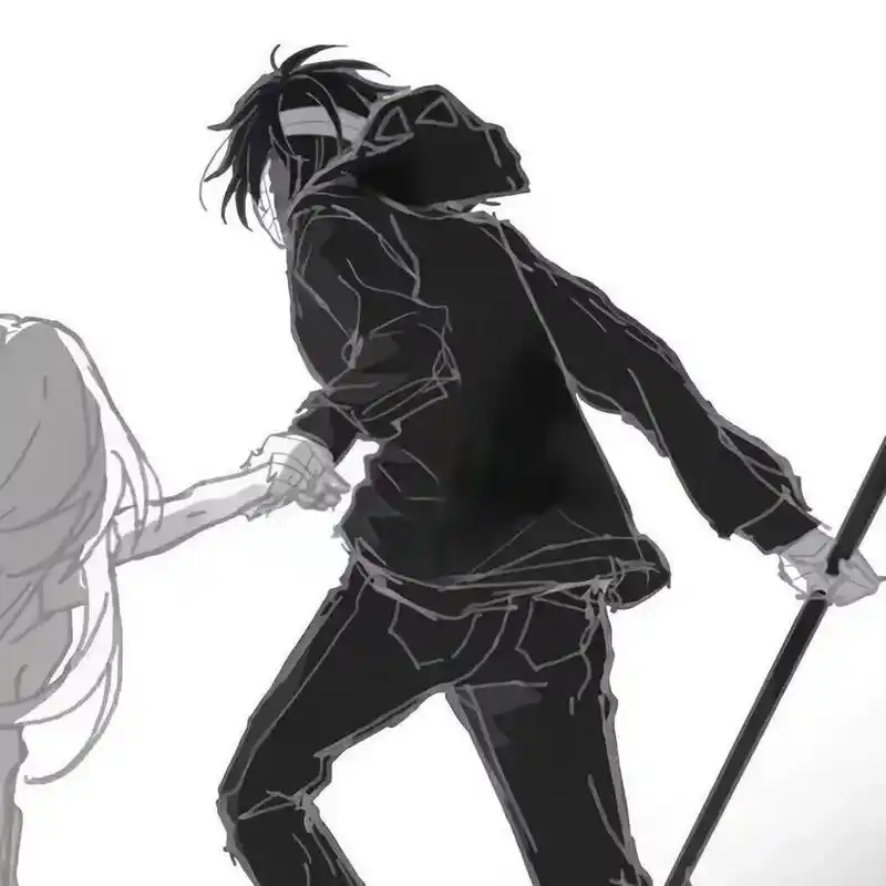 黑白系列动漫情头 礼貌抱图