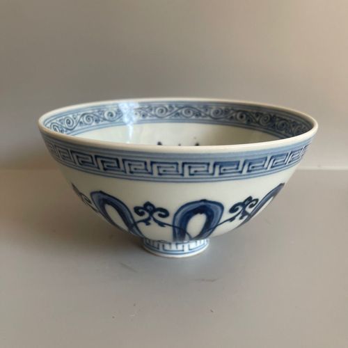 明代永乐青花鸡心碗老瓷器早期旧藏古玩真品老古董民窑瓷器