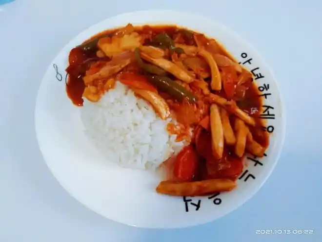 用最简单的材料做色香味俱全的【鱿鱼盖饭】的做法