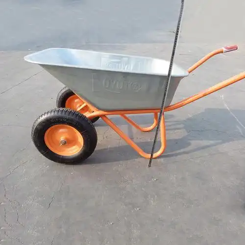 双轮手推车地农用人力沙泥土建筑翻斗垃圾搬运货推车