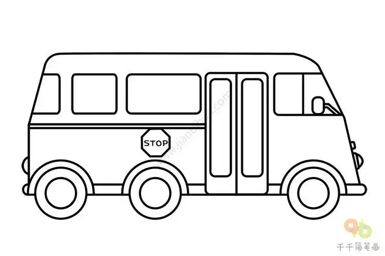 儿童学画校车简笔画百变校车简笔画