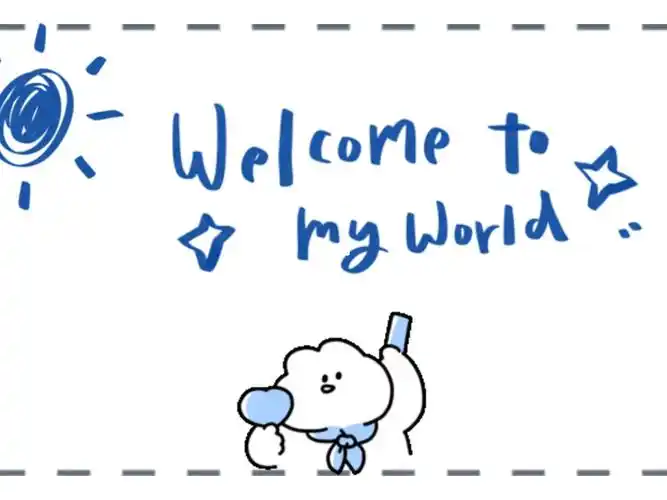 vlog视频素材简约蓝色欢迎视频