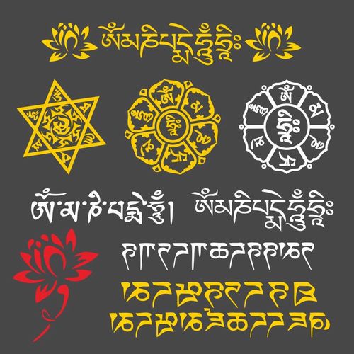 六字真言莲花南无阿弥陀佛车贴汽车藏文大明咒 佛系车身贴纸反光