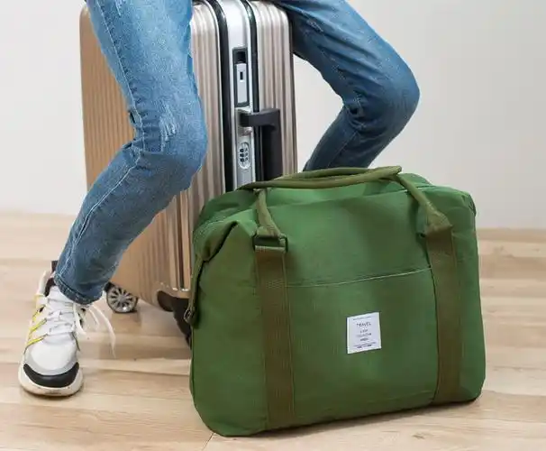 旅行包女短途行李包男帆布手提包双层整理袋轻便健身包登机拉杆包