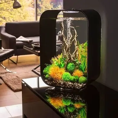 鱼缸家用欧式生态客厅桌面45l长方形水族箱小型鱼缸