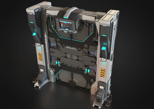 机械大门 门空间 时空门 太空舱门 科技大门 科幻场景 飞船门 舱门