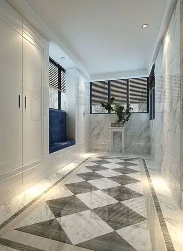 入户玄关地砖拼花案例图入户玄关的地面艺术