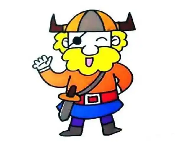 怎么画海盗简笔画图片 卡通海盗的画法步骤带颜色