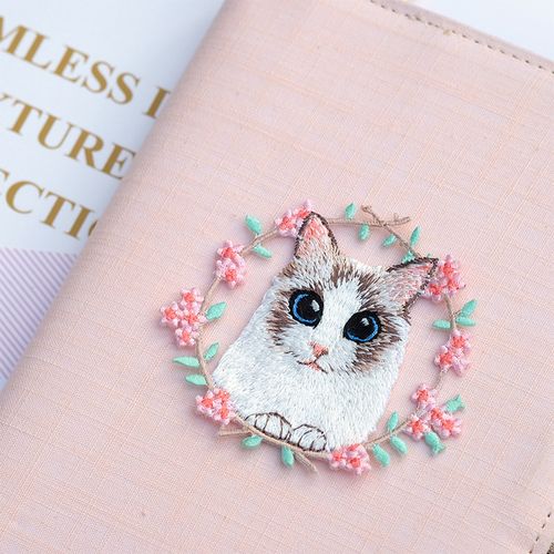 花环猫咪日系刺绣布贴ins衣服鞋补丁贴包手机日记外壳装饰diy贴花