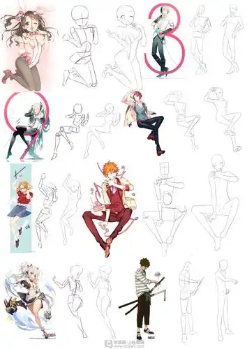 日系人体比例练习-动漫人物入门训练