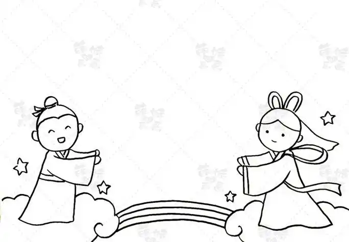 今天萌妹老师就结合牛郎织女的简笔画元素来教大家画一张七夕的手