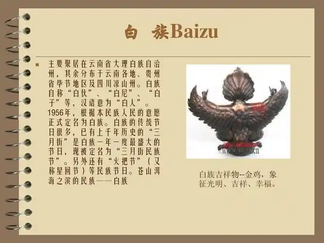 白族吉祥物--金鸡,象 征光明,吉祥,幸福.