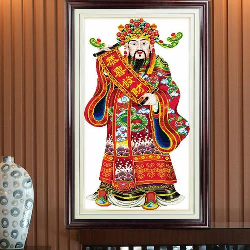 蒙娜丽莎十字绣财神图大财神到文财神爷线绣新款客厅人物系列简单