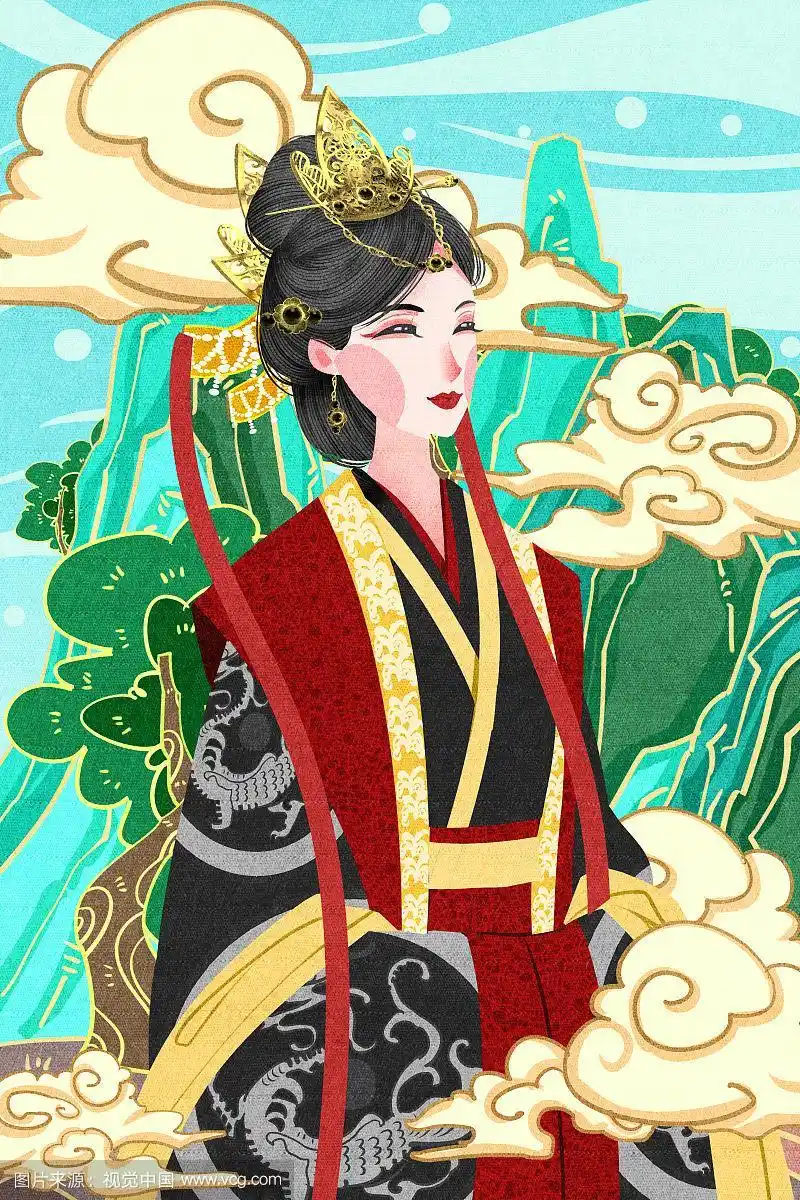 国朝风中国汉朝皇后插画