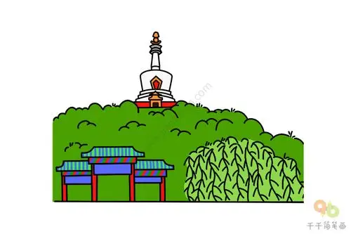 北海公园简笔画