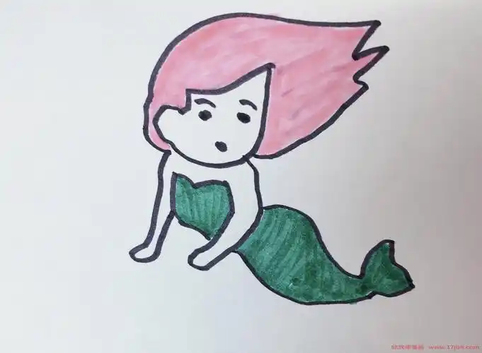 美人鱼简笔画幼儿