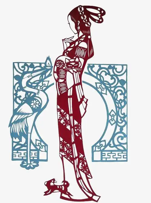 剪纸 艺术美女头像的剪纸步骤图-人物头像的刻纸方法图解美女剪纸人物