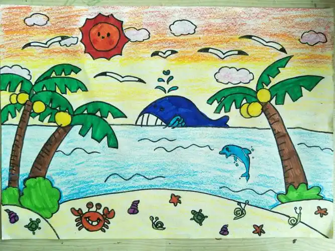 海边是很多人的向往, 我们来看看孩子眼中的海边沙滩吧