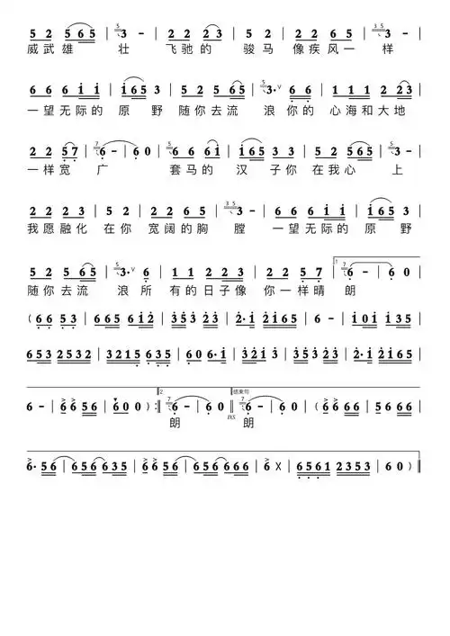 套马杆简谱歌谱-苍强曲谱