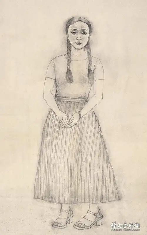 具有代表性的工笔人物画家唐勇力40年前的素描作品欣赏