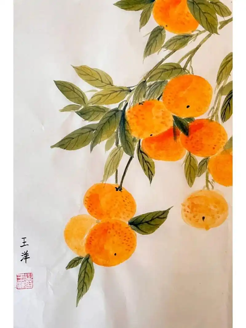 国画橘子示范画77超详细步骤图 写意橘子范画77步骤图,零基础适用