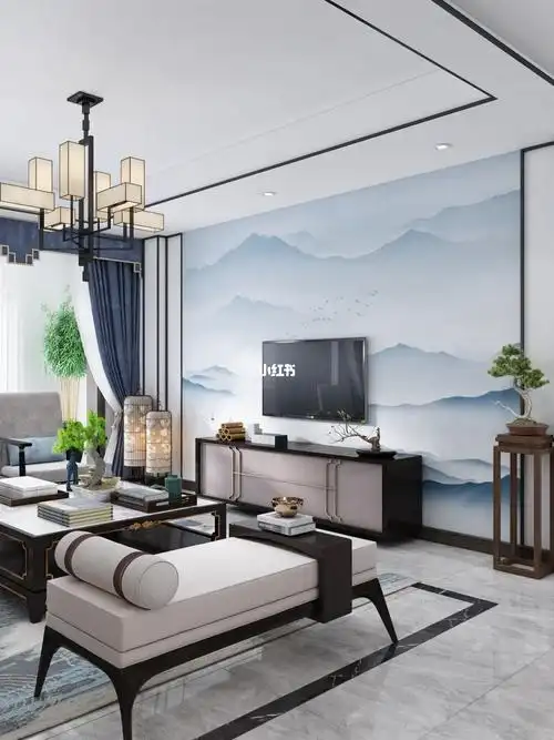 新中式客厅背景墙搭配方案