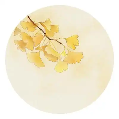 古风手绘水彩银杏