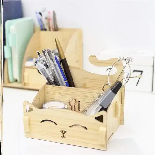 笔筒通用技术高中作品木质diy小清新学生文具笔筒