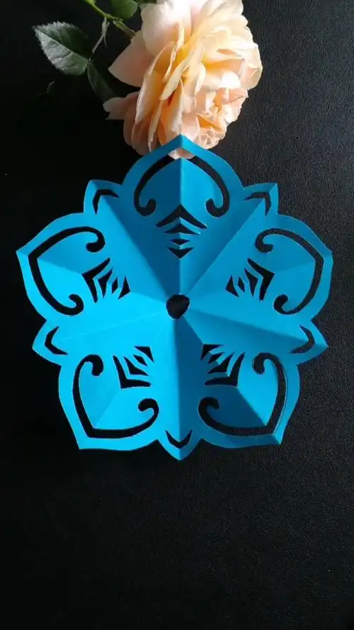 剪纸#儿童手工剪纸五角窗花五瓣花.