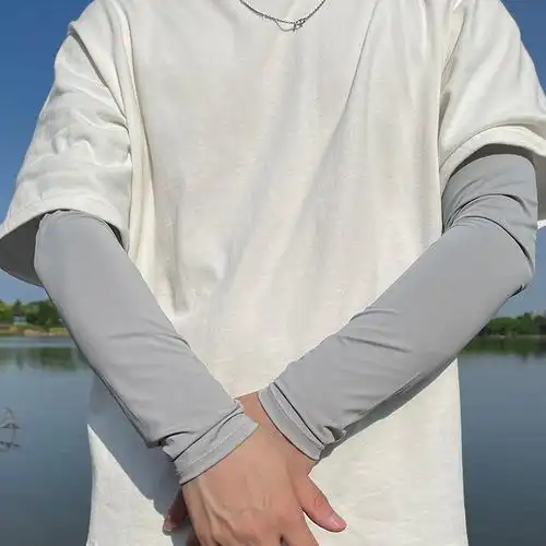 冰袖男士夏季防紫外线开车骑行护臂古达手臂手套户外钓鱼防晒冰丝袖套