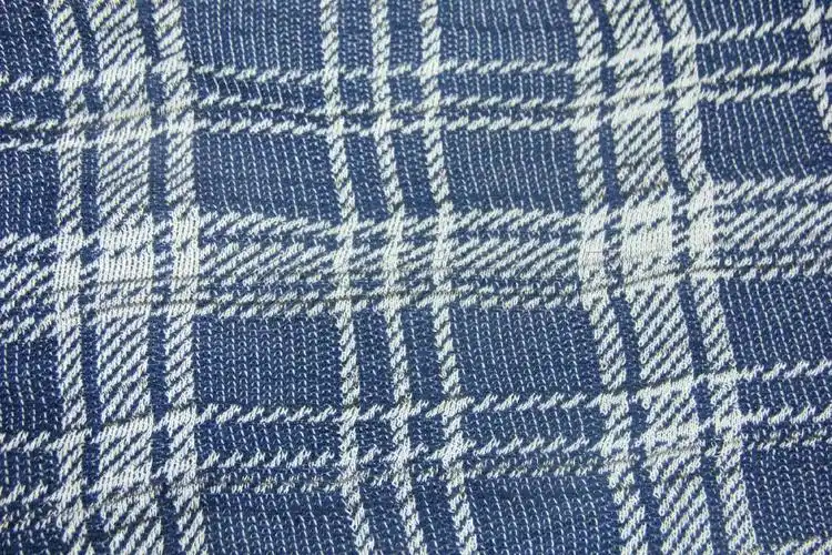 棉r针织色织工艺幅宽175cm服装面料粗针大方格