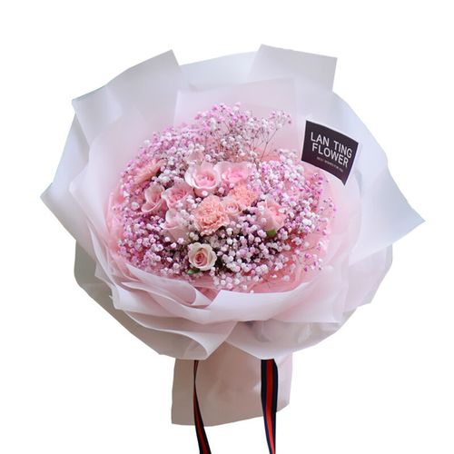 缘引母亲节520鲜花进口满天星长沙花店同城鲜花速递进口满天星大