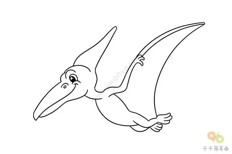 幼儿启蒙画风神翼龙简笔画_恐龙简笔画