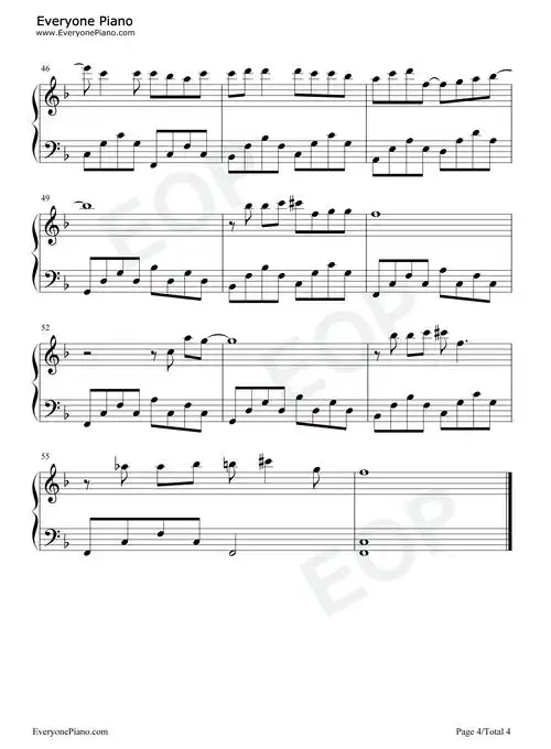 乌鸦-原调简单版-许嵩新歌五线谱预览4